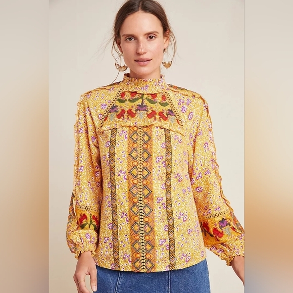 Maeve for Anthropologie Goldie Embroidered Blouse – Multiple Sizes - Picture 7 of 9